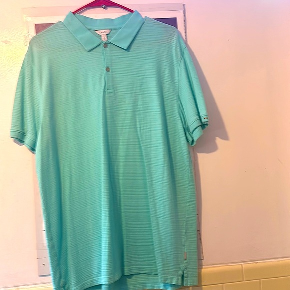 Calvin Klein 2 button ss polo shirt. Size large 100% cotton - Picture 1 of 6